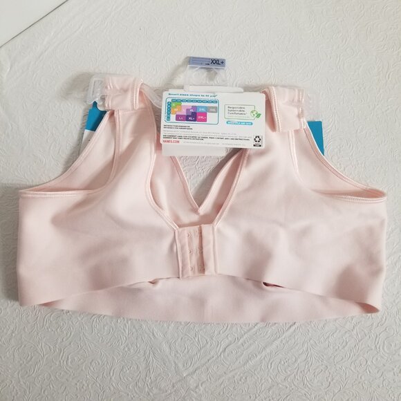 Hanes Signature Smooth Comfort Womens XXL+ 2XL+ D-DDD Peach Wireless Cool Bra - Picture 7 of 11